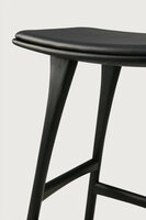 Ethnicraft Osso Counter Stool Varnished Oak Black Black Leather