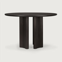 Ethnicraft Roller Max Dining Table Varnished Mahogany Dark Brown Round
