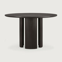 Ethnicraft Roller Max Dining Table Varnished Mahogany Dark Brown Round