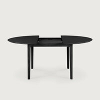 Ethnicraft Extendable Dining Table Varnished Oak Black Round