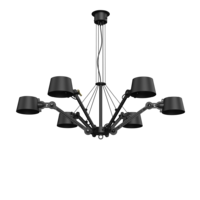 Tonone Bolt chandelier 6 arms smokey black