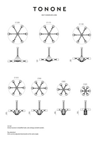 Tonone Bolt chandelier 6 arms position