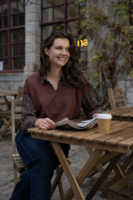 Zusss blouse met wijde mouwen print