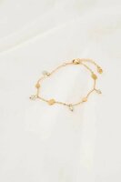Zusss armband met rondjes saliegroen/goud