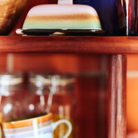 HKLIVING 70s ceramics butter dish, mercury