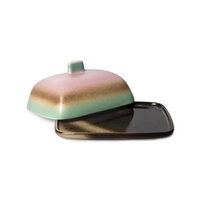 HKLIVING 70s ceramics butter dish, mercury