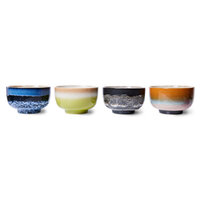 HKLIVING 70s ceramics noodle bowls; Groovy (set van 4)