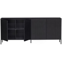 WOOOD Premium New gravure dressoir 200 cm grenen zwart [fsc]
