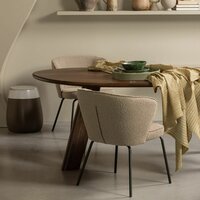 WOOOD Essentials Admit eetkamerstoel Boucl&eacute; Beige