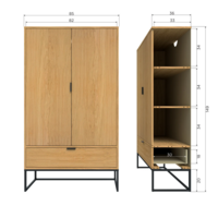 WOOOD Essentials Silas 2-deurs kast Eiken Decor