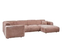 WOOOD Cloud hoekbank chenille taupe-roze links