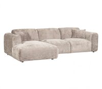WOOOD Premium Cloud hoekbank Chenille Naturel Links