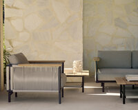 Ethnicraft Corbey outdoor loungestoel incl. kussens oyster