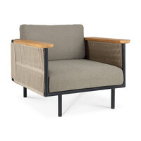 Ethnicraft Corbey outdoor loungestoel incl. kussens silt