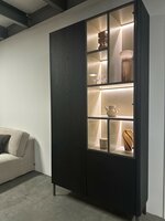 Vermeer Glaskast eiken MILANO 3drs eiken/ 1drs glas verspr RECHTS / kast 1deel