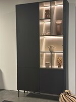 Vermeer Glaskast eiken MILANO 3drs eiken/ 1drs glas verspr RECHTS / kast 1deel