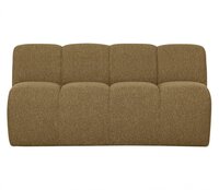 WOOOD Mojo Eetbankje 164cm Met Rugleuning Boucl&eacute; Geel/Bruin Melange