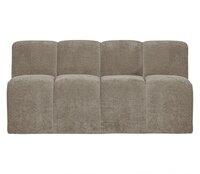 WOOOD Mojo Eetbankje 164cm Met Rugleuning Ribstof Donkerzand