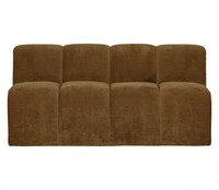 WOOOD Mojo Eetbankje 164cm Met Rugleuning Ribstof Honinggeel
