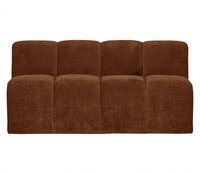WOOOD Mojo Eetbankje 164cm Met Rugleuning Ribstof Roestbruin