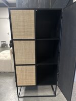 Sale! Zwart metaal kastje met webbing deuren