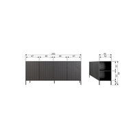 WOOOD Premium New gravure dressoir 200 cm grenen zwart [fsc]