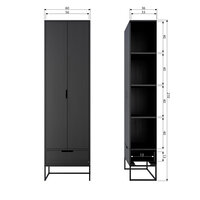 WOOOD Premium Silas hoge kast eiken blacknight 