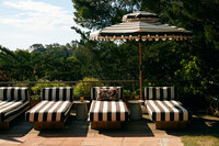 HKLIVING Striped patio umbrella stracciatella