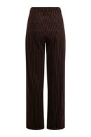 Zusss krijtstreep broek met detail chocoladebruin