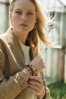 Zusss armband met kralen bruin/goud