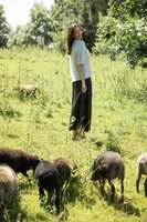 Zusss pailletten trui met ronde hals