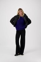 Zusss fluffy trui met ronde hals night blue