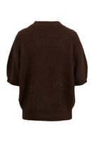 Zusss fluffy trui met ronde hals chocoladebruin