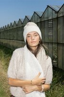 Zusss boucle trui met ronde hals beige