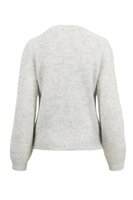 Zusss gebreid vest in bomberstyle met strass steentjes middengrijs