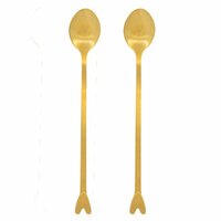 Zusss set van 2 lange lepels hartje goudkleurig