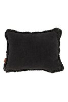 Zusss kussen velvet zilver hartje 35x25cm antracietgrijs