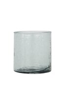 Zusss waxinelichthouder hammered glas M grijsblauw
