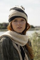 Zusss gebreide muts met zebra dessin dubbel