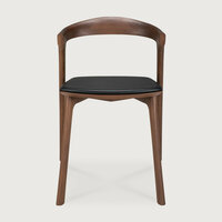 Ethnicraft Bok Chair Teak Brown - Black Leather