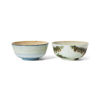 HKLIVING 70's ceramics Ramen Bowls Minimalist, Set Of 2