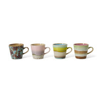 HKLIVING 70's ceramics Americano Mugs Rococo, Set Of 4