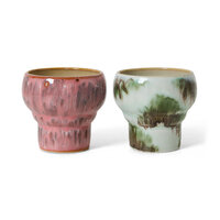 HKLIVING 70's ceramics Lungo Mugs Expression, Set Of 2