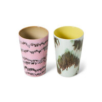 HKLIVING 70s ceramics Tea Mugs Baroque, Set Of 2