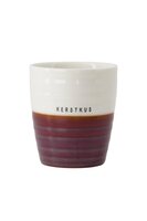Zusss koffiemok kerstkus wit donkerrood