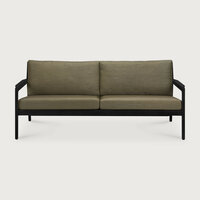 Ethnicraft Jack Outdoor 2-Zits Bank Zwart met Groene Kussens