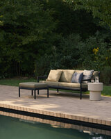 Ethnicraft Jack Outdoor 2-Zits Bank Zwart met Groene Kussens