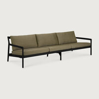 Ethnicraft Jack Outdoor 3-Zits Bank Zwart met Groene Kussens