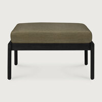 Ethnicraft Jack Outdoor Voetenbank Zwart met Groene Kussens