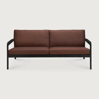 Ethnicraft Jack Outdoor 2-Zits Bank Zwart met Burgundy Kussens